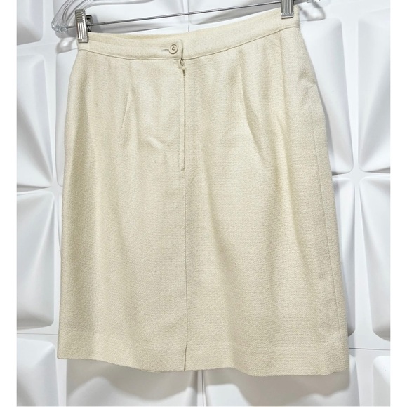 Valentino Miss V 44 Womens Sz 10 Yellow Striped Wool Jacket Top Skirt Suit Set - Picture 9 of 15